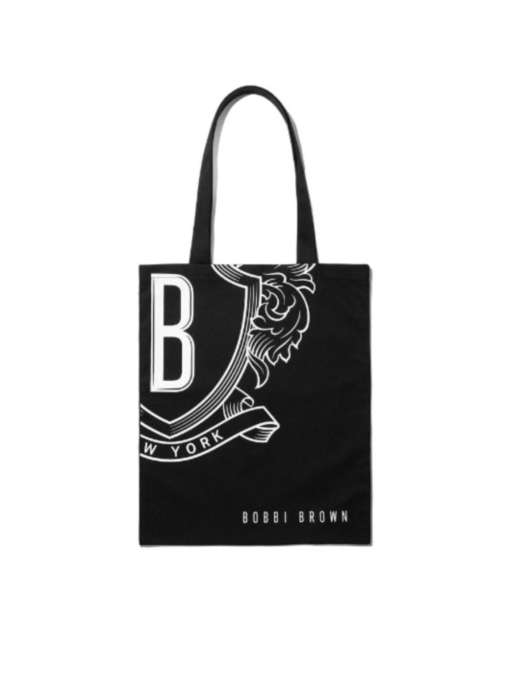 Bobbi Brown Black and White Crest Tote Bag